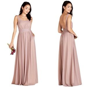 Women's Birdy Grey Maxi Long Dress L Mauve Sleeveless Wedding Bridesmaids NEW